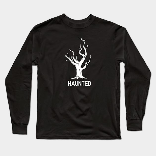 Haunted Tree Art Long Sleeve T-Shirt by Abeer Ahmad